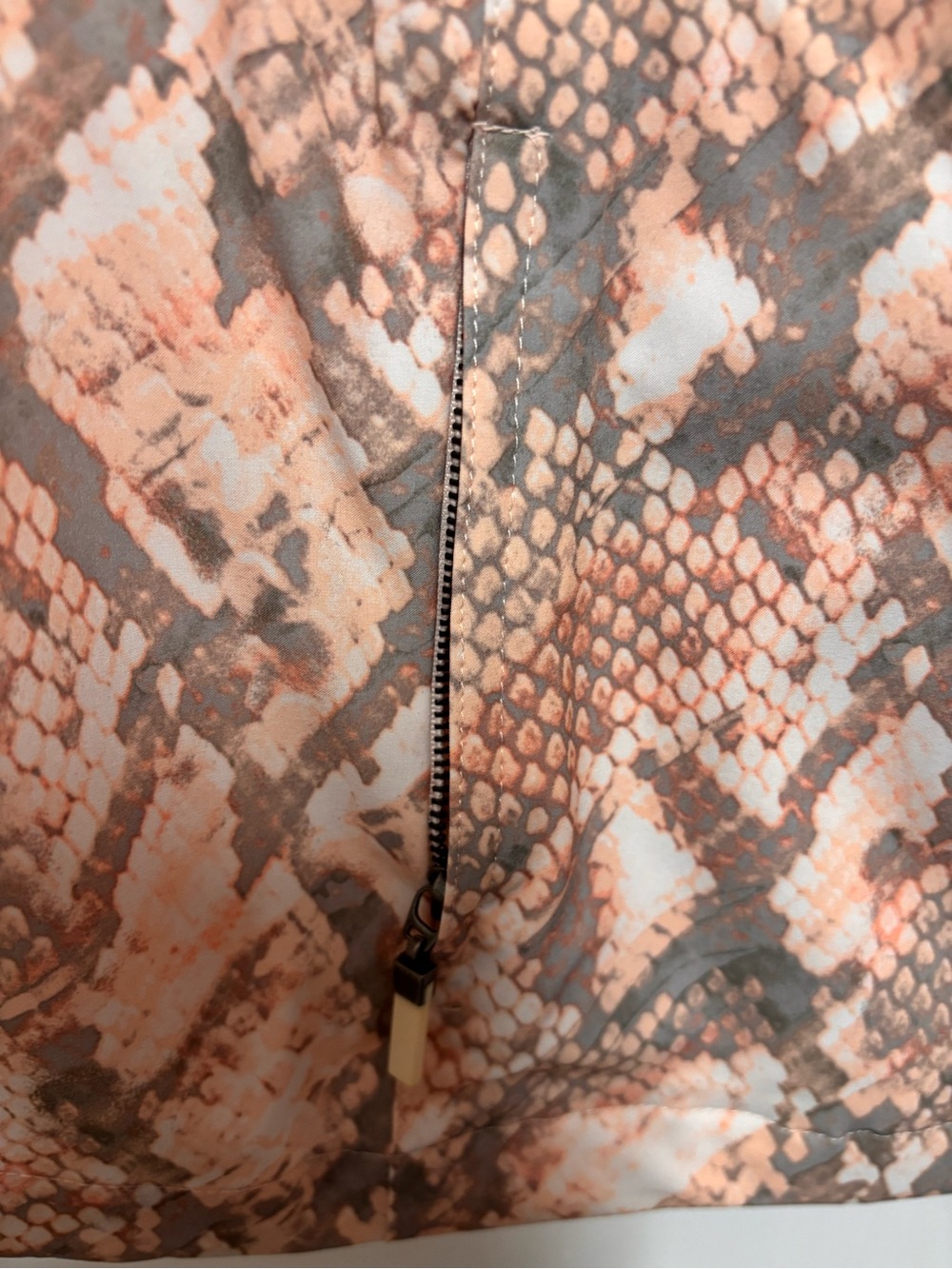 Chico's Peach and Gray Snake-Print Hooded Zip Vest - Picture 6 of 9